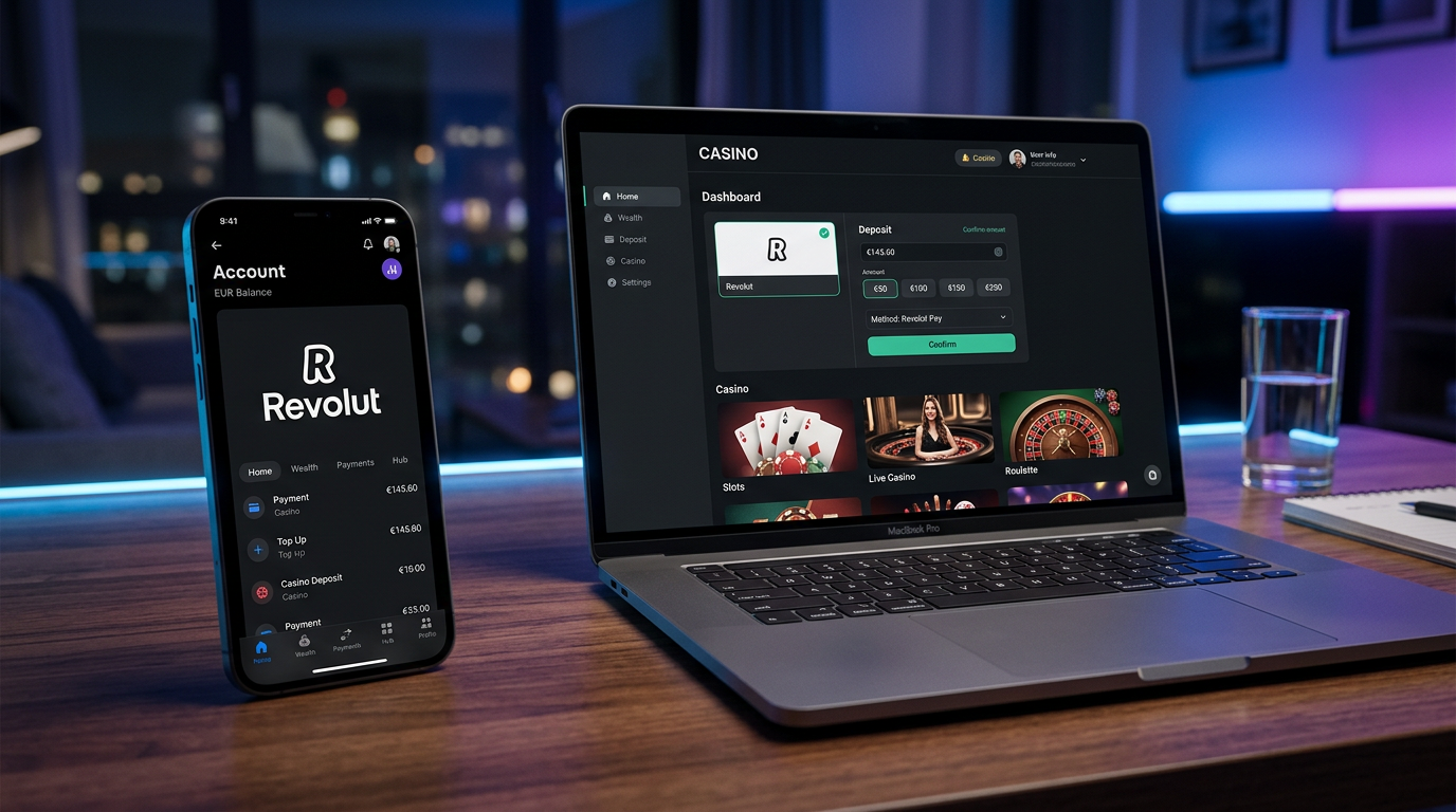 Ekspert analizujący aplikację Revolut przy logowaniu do kasyna online